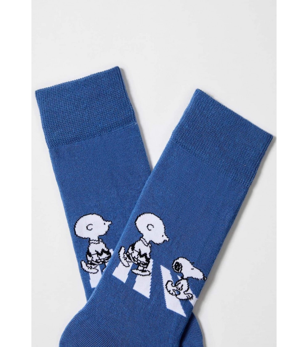 Be Snoopy Walk - Cute Organic cotton socks - Blue Besocks funny crazy cute cool best pop socks for women men