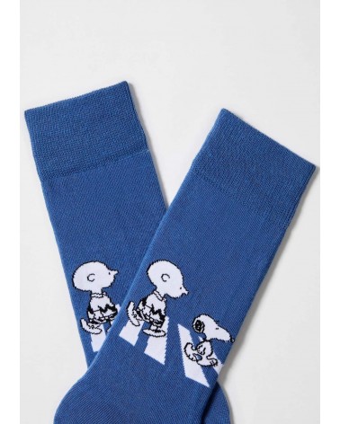 Be Snoopy Walk - Cute Organic cotton socks - Blue Besocks funny crazy cute cool best pop socks for women men