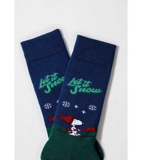 Be Snoopy Snow - Calze divertenti in cotone bio Besocks calze da uomo per donna divertenti simpatici particolari