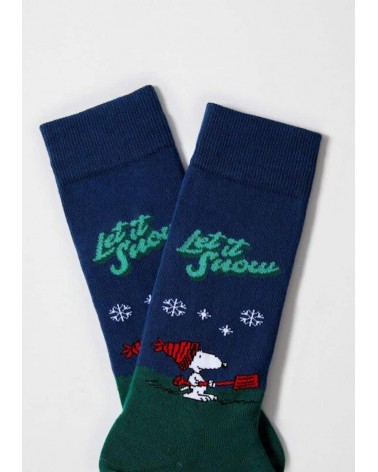 Be Snoopy Snow - Calze divertenti in cotone bio Besocks calze da uomo per donna divertenti simpatici particolari