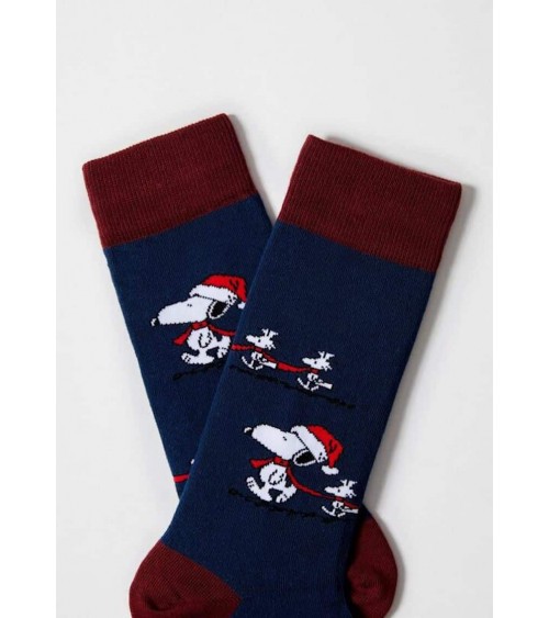 Be Snoopy Santa - Calzini natalizi in cotone bio Besocks calze da uomo per donna divertenti simpatici particolari