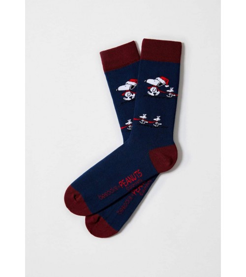 Be Snoopy Santa - Chaussettes de noël en coton bio Besocks jolies pour femme originales pour homme chausset rigolotes drole S...