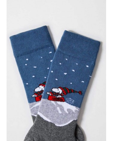 Be Snoopy Ski - Calze divertenti in cotone bio Besocks calze da uomo per donna divertenti simpatici particolari