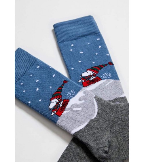 Be Snoopy Ski - Calze divertenti in cotone bio Besocks calze da uomo per donna divertenti simpatici particolari