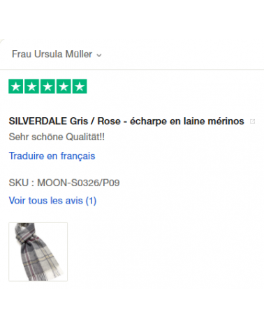 SILVERDALE Silver / Pink - Merino wool scarf Bronte by Moon scarves for women mens scarf Kitatori Switzerland