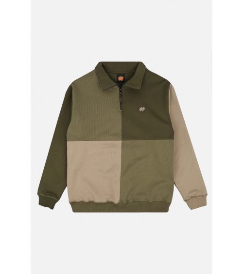 Felpa Color Block Half Zip - Gothic Olive Trendsplant felpe da per uomo donna cool svizzera