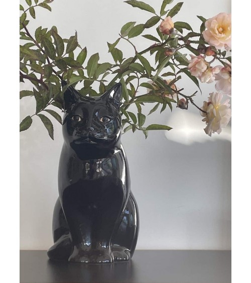 Large Flower Vase - Lucky the Black Cat Quail Ceramics table flower living room vase kitatori switzerland