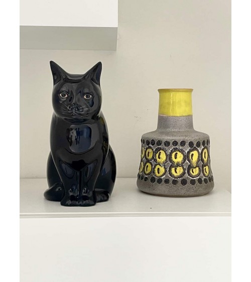 Grand vase à fleurs - Lucky le Chat Noir Quail Ceramics design fleur décoratif original kitatori suisse