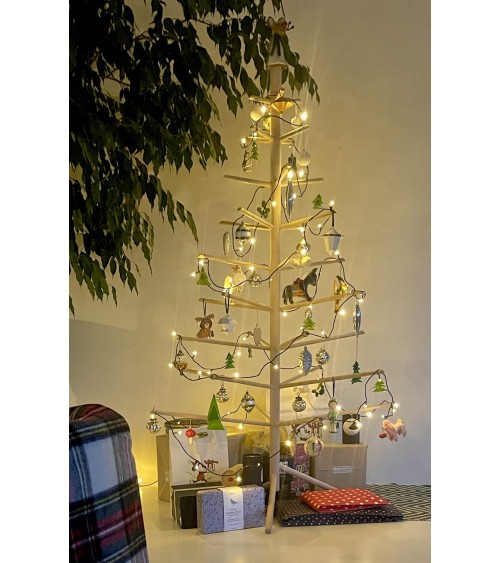 Albero di Natale in legno - Alberi natalizi di legno Kitatori bellissimi particolari decorato addobbati eleganti moderno