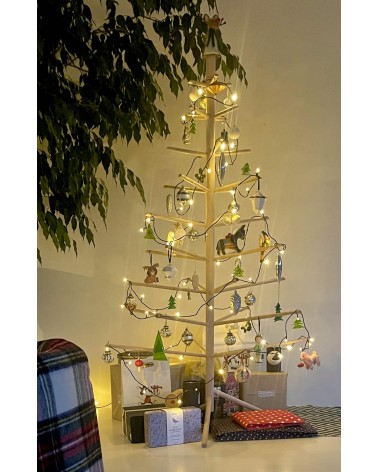 Albero di Natale in legno - Alberi natalizi di legno Kitatori bellissimi particolari decorato addobbati eleganti moderno