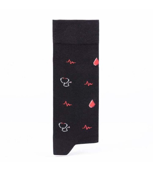 Doctor - Cool organic cotton socks - Black The Captain Socks funny crazy cute cool best pop socks for women men