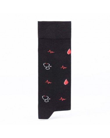 Doctor - Cool organic cotton socks - Black The Captain Socks funny crazy cute cool best pop socks for women men