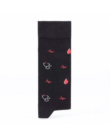 Médecin - Chaussettes à motifs en coton bio - noir The Captain Socks jolies pour femme originales pour homme chausset rigolot...