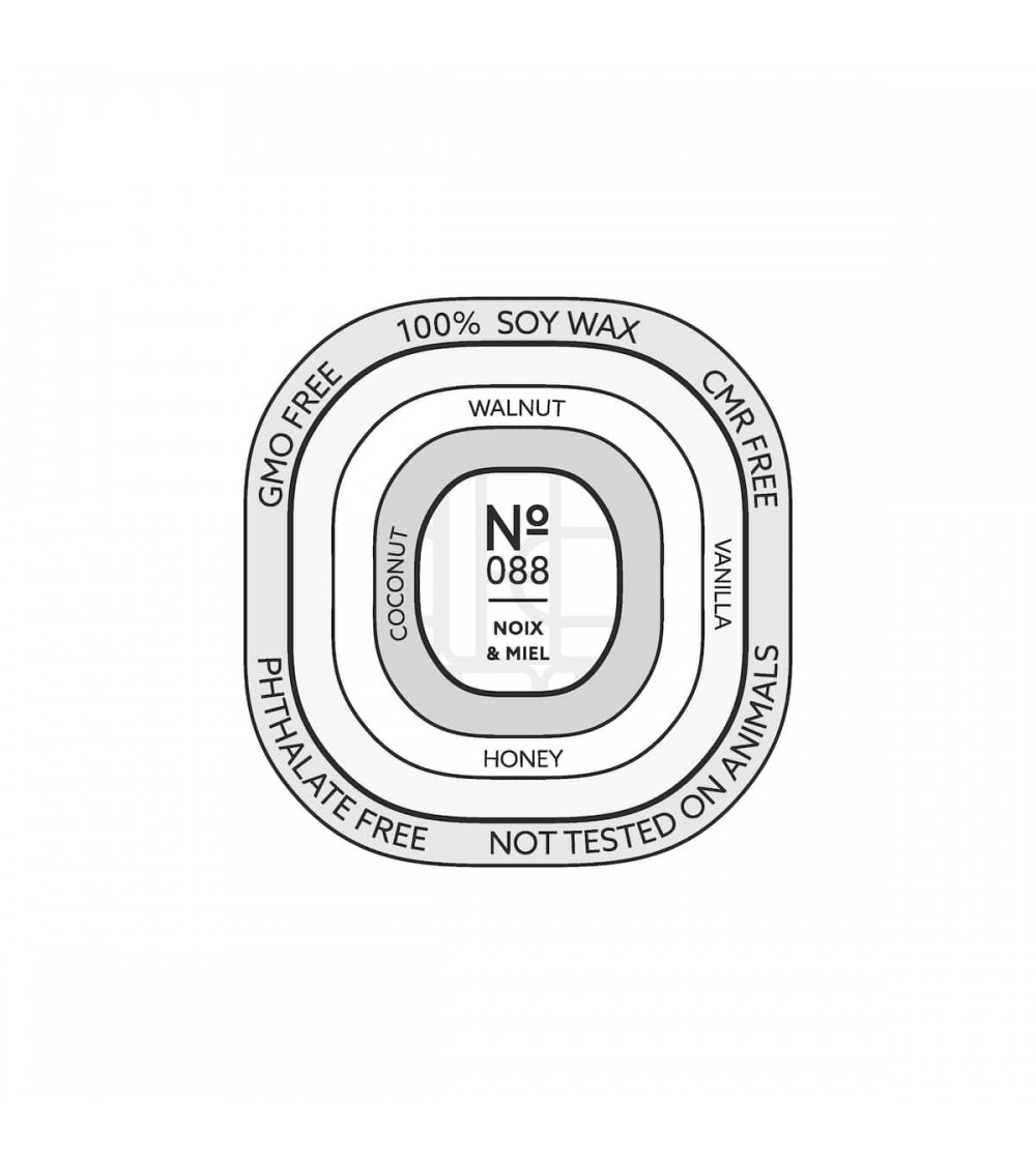 N°88 Noix & Miel - Bougie parfumée naturelle artisanale  artisanale maison originale naturelle suisse