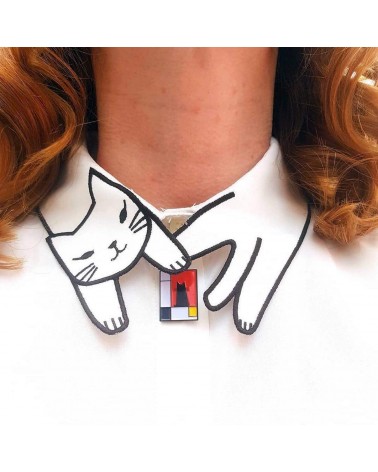 Pin's - Meowdrian Cat Niaski pins rare métal originaux bijoux suisse