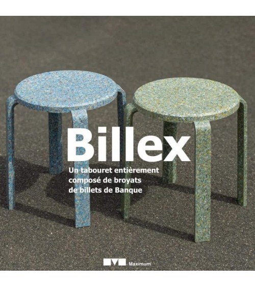 BILLEX - Tabouret design en billets de banque compressés Maximum Paris Kitatori suisse