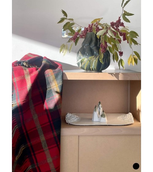 Plaid tartan DARK MAPLE - Couverture en laine merinos Bronte by Moon anglaise plaid tartan ecossais 100 laine highland