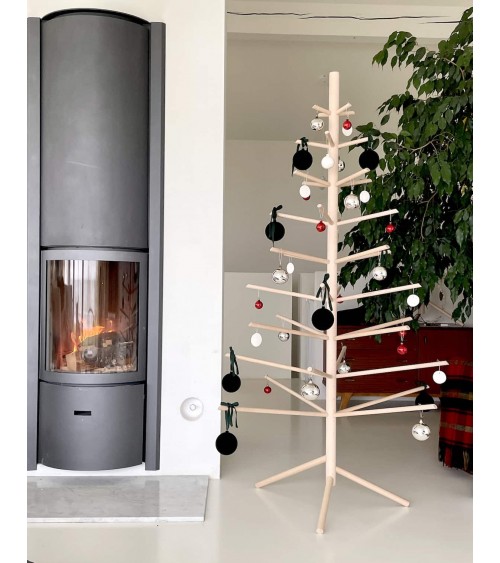 Albero di Natale in legno - Alberi natalizi di legno Kitatori bellissimi particolari decorato addobbati eleganti moderno