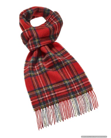 Tartan ROYAL STEWART - écharpe en laine mérinos Bronte by Moon luxe pour femme homme Suisse Kitatori