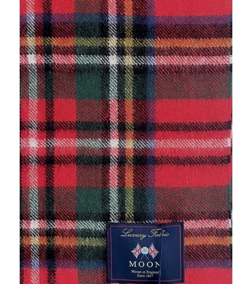 Tartan ALPACA STEWART RED XXL - großer Alpaka Schal Bronte by Moon Damen Winter Winterschal Herrenschal woll schal mit franse...