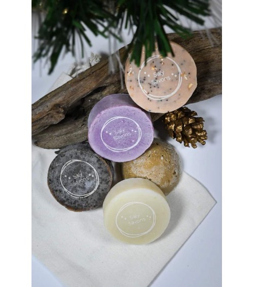 Gift box - Discover 5 Natural handmade soaps Saly Savons hand good body face luxury soap