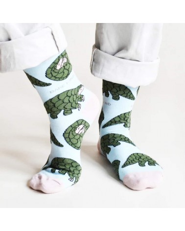 Save the Pangolins - Bamboo Socks Bare Kind funny crazy cute cool best pop socks for women men