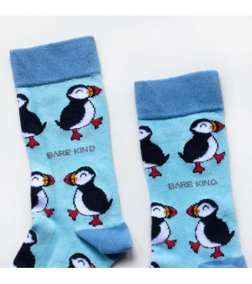 Save the Puffins - Bamboo Socks Bare Kind funny crazy cute cool best pop socks for women men