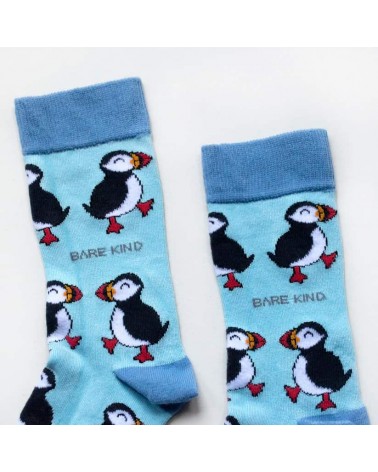 Save the Puffins - Bamboo Socks Bare Kind funny crazy cute cool best pop socks for women men