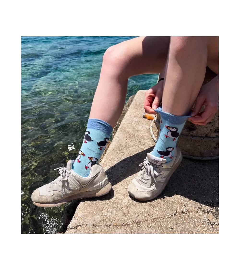 Rettet die Papageientaucher - Bambus Socken Bare Kind socke kuschelsocken für damen lustig herren farbige coole socken