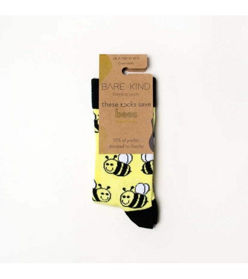 Sauvez les abeilles - Chaussettes en bambou Bare Kind jolies pour femme originales pour homme chausset rigolotes drole Suisse