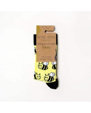 Sauvez les abeilles - Chaussettes en bambou Bare Kind jolies pour femme originales pour homme chausset rigolotes drole Suisse