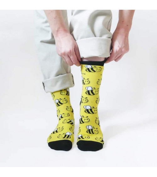 Save the Bees - Bamboo Socks Bare Kind funny crazy cute cool best pop socks for women men