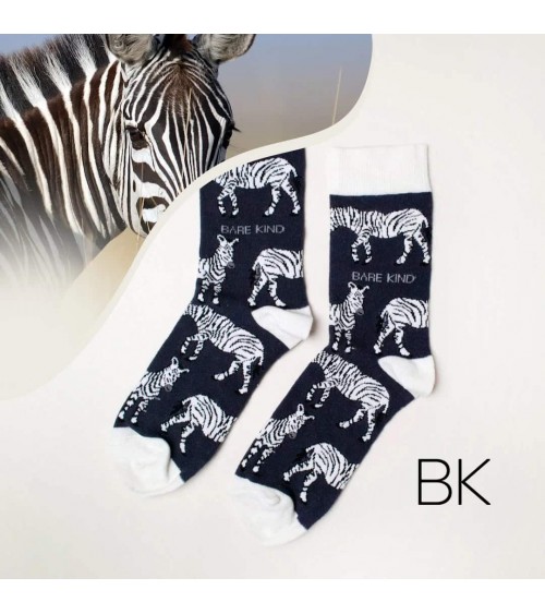 Sauvez les Zèbres - Chaussettes en bambou Bare Kind jolies pour femme originales pour homme chausset rigolotes drole Suisse