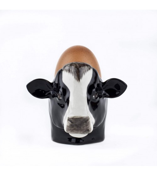 Friesian Cow - Egg cup holder Quail Ceramics cute egg cup holder