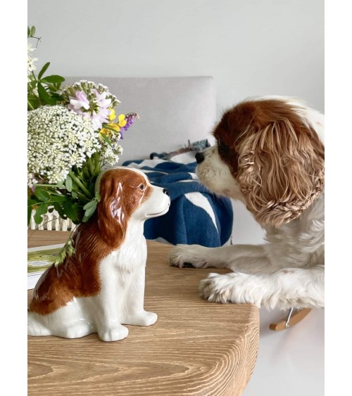 Cavalier King Charles - Petit vase à fleurs Chien Quail Ceramics design fleur décoratif original kitatori suisse