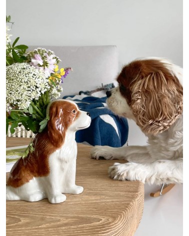 Cavalier King Charles - Petit vase à fleurs Chien Quail Ceramics design fleur décoratif original kitatori suisse