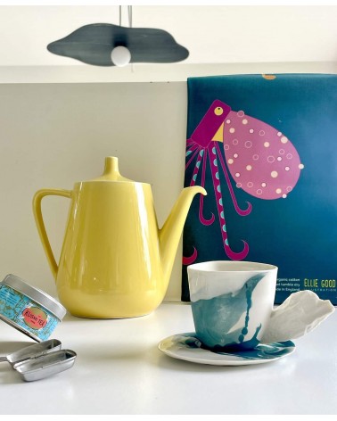 Tasse à café en porcelaine - Vapor Bleu Maison Dejardin design à café thé cappuccino originale grande grosse original fun