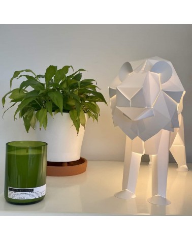 Lampe Lion - Luminaire animal à poser, lampe de chevet design Plizoo a poser de nuit led moderne originale design suisse