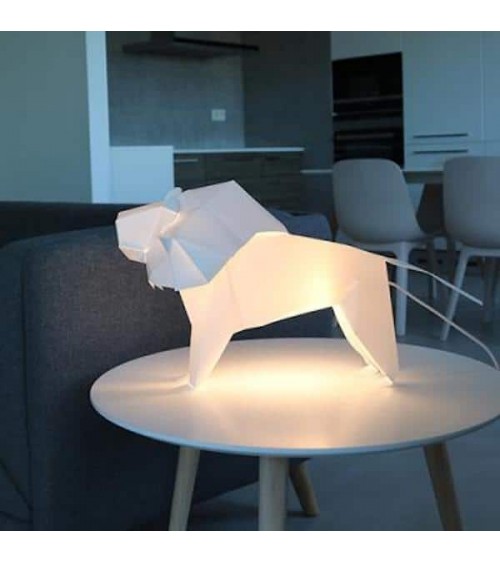 Lampe Lion - Luminaire animal à poser, lampe de chevet design Plizoo a poser de nuit led moderne originale design suisse