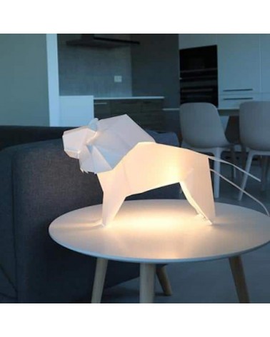 Lampe Lion - Luminaire animal à poser, lampe de chevet design Plizoo a poser de nuit led moderne originale design suisse