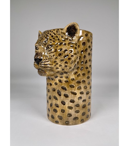 Léopard - Pot à ustensiles de cuisine Quail Ceramics original suisse