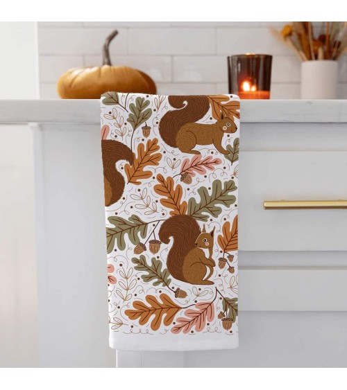 Squirrel - Tea towel, kitchen towel Gingiber best kitchen hand towels fall funny cute