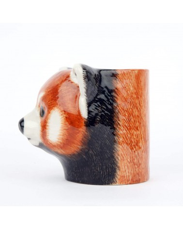 Red panda - Animal Pencil pot & Flower pot Quail Ceramics pretty pen pot holder cutlery toothbrush makeup brush