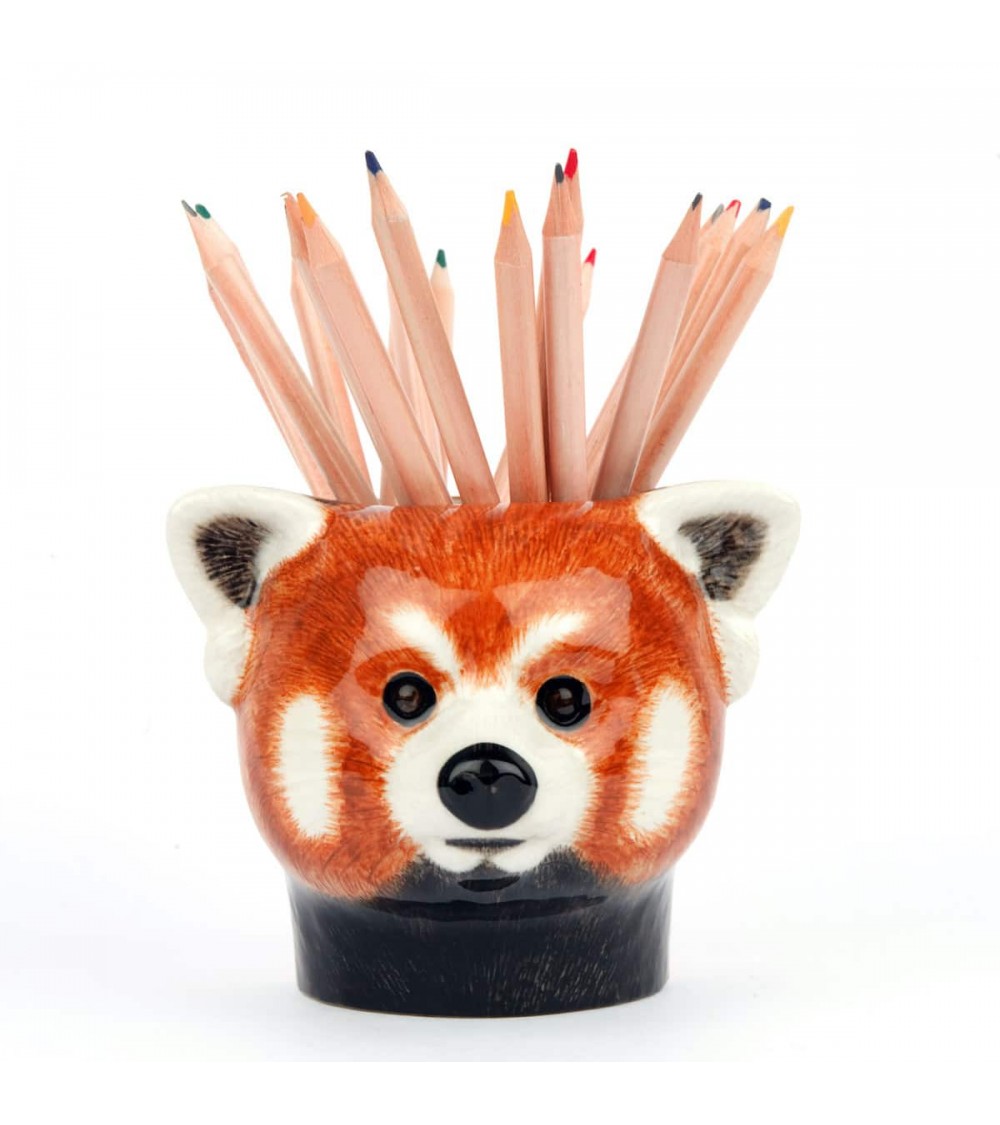 Red panda - Animal Pencil pot & Flower pot Quail Ceramics pretty pen pot holder cutlery toothbrush makeup brush