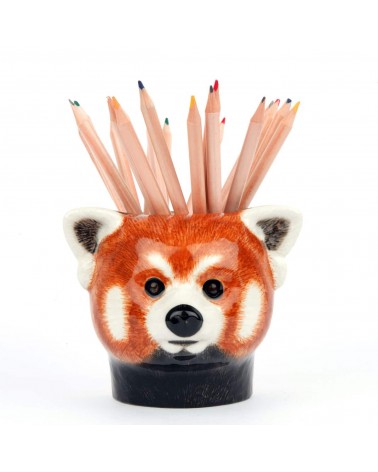 Red panda - Animal Pencil pot & Flower pot Quail Ceramics pretty pen pot holder cutlery toothbrush makeup brush