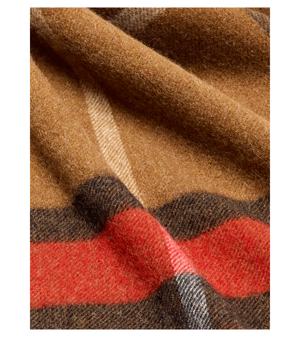 WESTMINSTER Camel / Red - Sciarpa di lana merinos Bronte by Moon sciarpa inglese per donna da uomo per donna sciarpe di lana ...