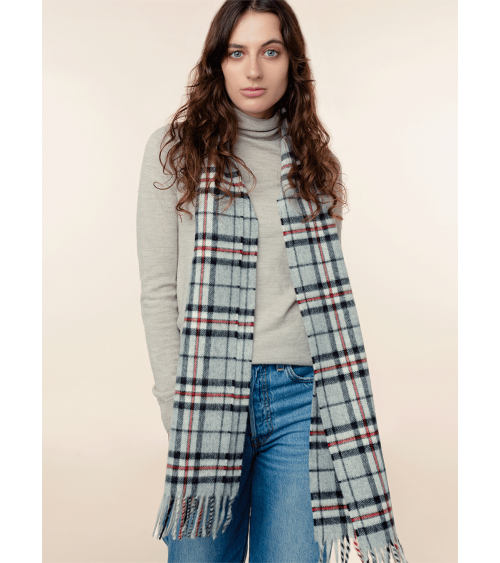 Tartan GREY THOMPSON - englisch Schal, Merino Wollschal Bronte by Moon Damen Winter Winterschal Herrenschal woll schal mit fr...