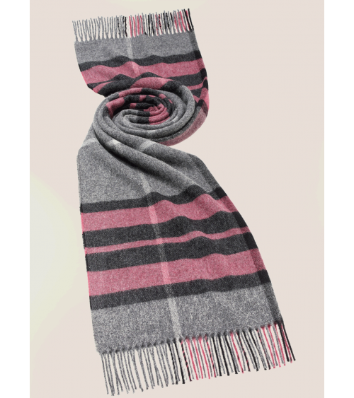 WESTMINSTER Grey / pink - Merino wool scarf Bronte by Moon scarves for women mens scarf Kitatori Switzerland