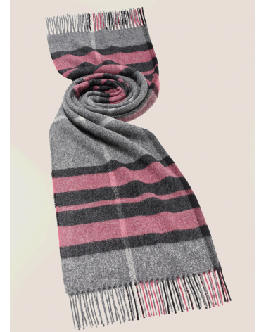 WESTMINSTER Grey / pink - Merino wool scarf Bronte by Moon scarves for women mens scarf Kitatori Switzerland