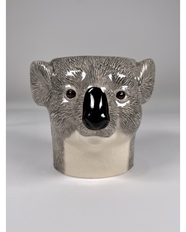 Koala - Porte crayon & stylo, Petit pot de fleur Quail Ceramics bureau original design pour plantes intérieur à couvert bross...